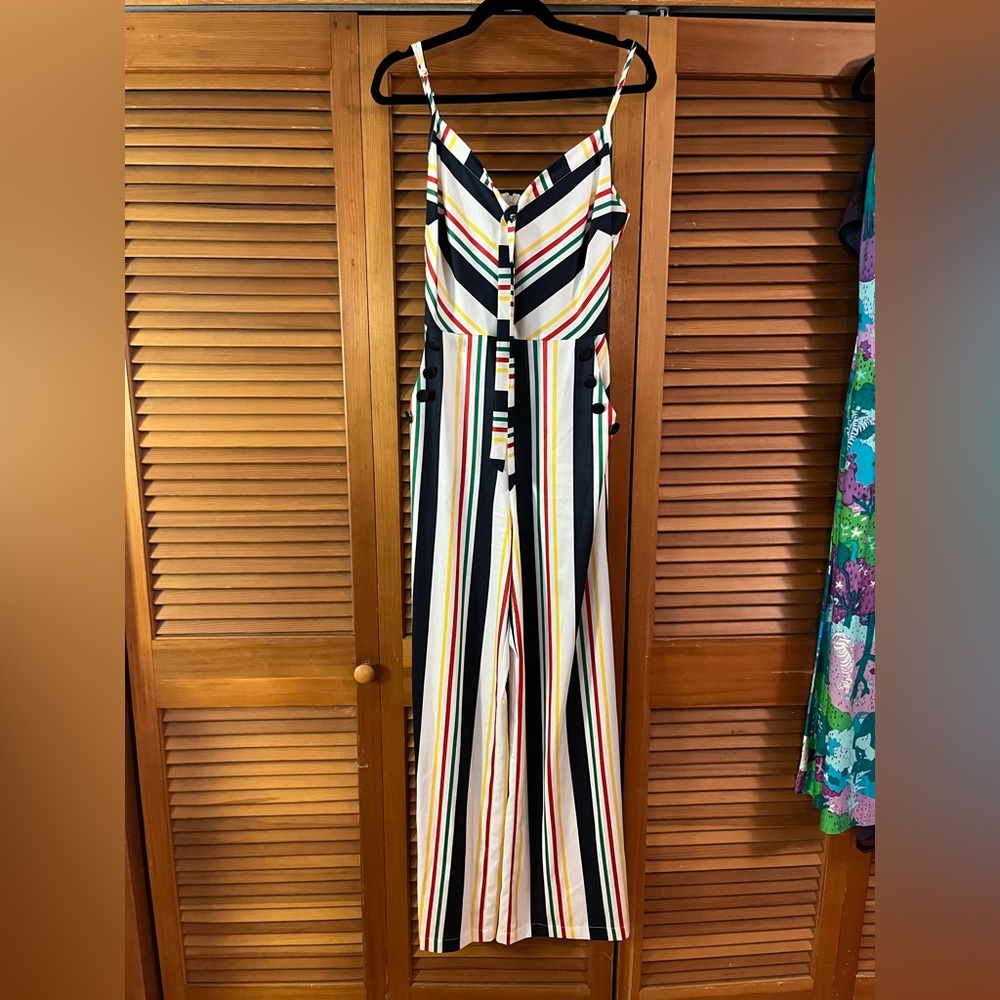 Voodoo Vixen Striped Jumpsuit